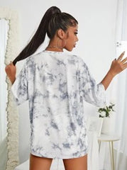 Tie Dye Drop Shoulder Tee Graphic