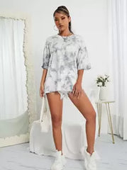 Tie Dye Drop Shoulder Tee Graphic