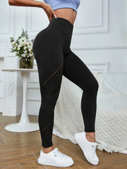 Hollow Out Medium Stretch Tummy Control Gym Leggings