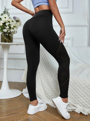 Hollow Out Medium Stretch Tummy Control Gym Leggings