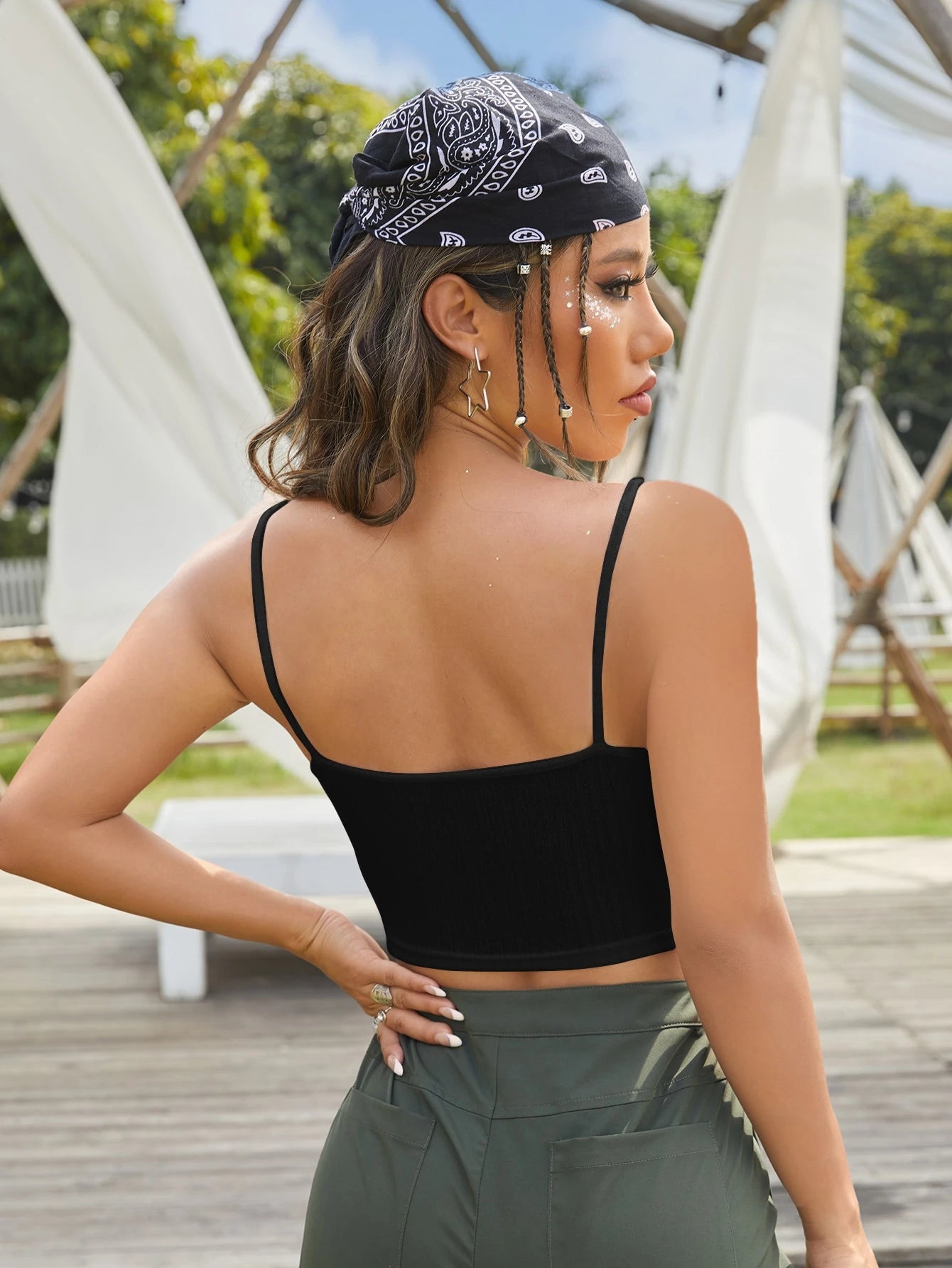 Lace Up Front Cami Top