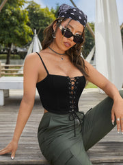 Lace Up Front Cami Top