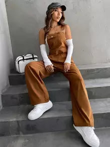 Flap Pocket Overall Jumpsuit
