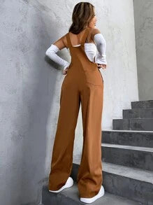 Flap Pocket Overall Jumpsuit