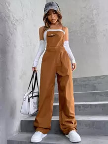 Flap Pocket Overall Jumpsuit