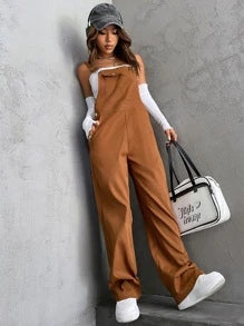 Flap Pocket Overall Jumpsuit