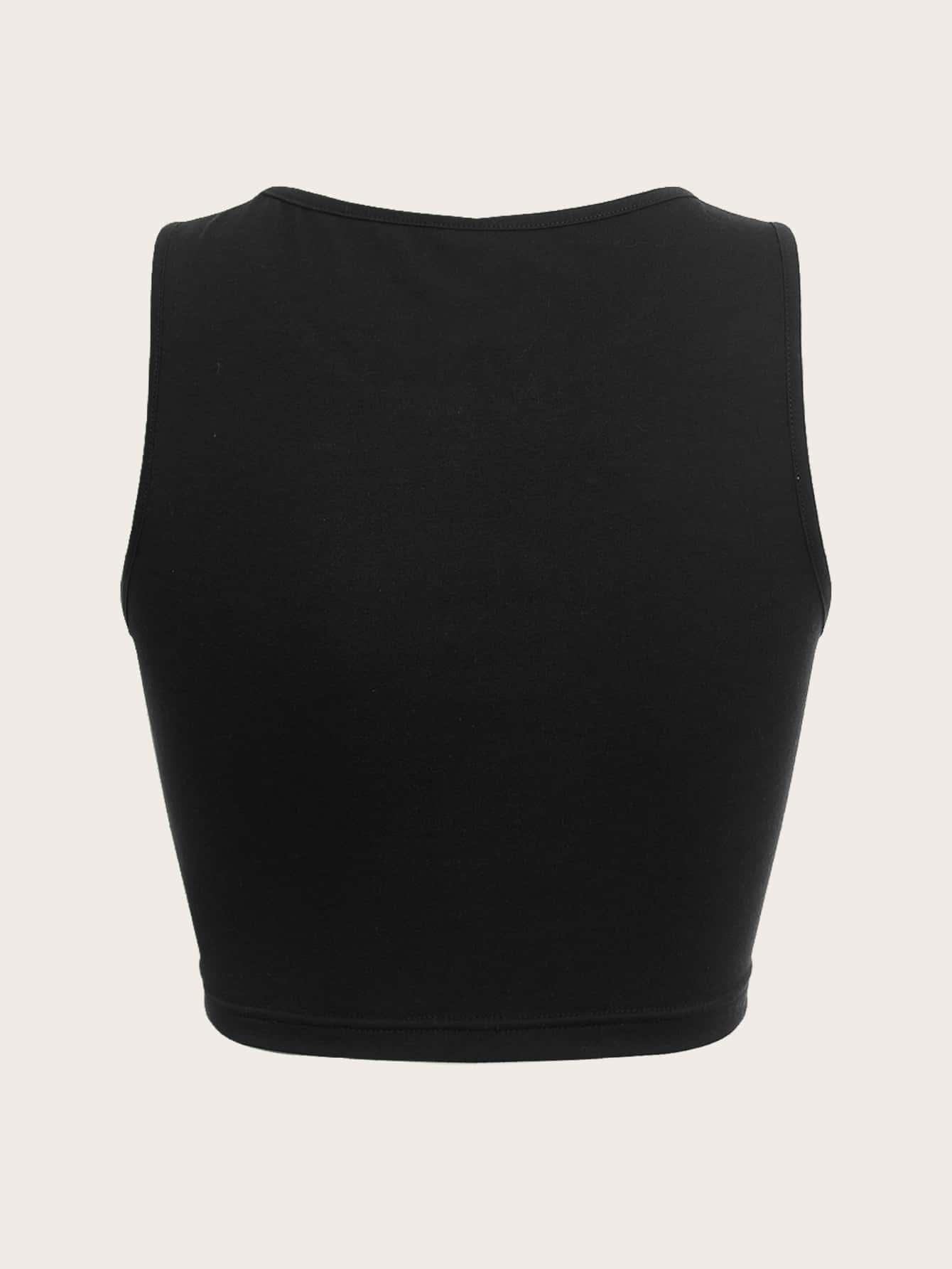 Star Sequins Crop Tank Top