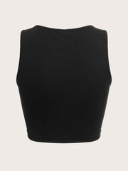 Star Sequins Crop Tank Top
