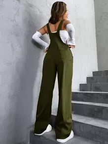 Flap Pocket Overall Jumpsuit