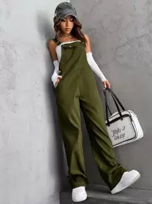 Flap Pocket Overall Jumpsuit