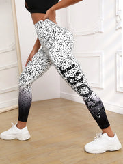 Dalmatian & Letter Graphic Sports Leggings
