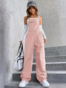 Flap Pocket Overall Jumpsuit