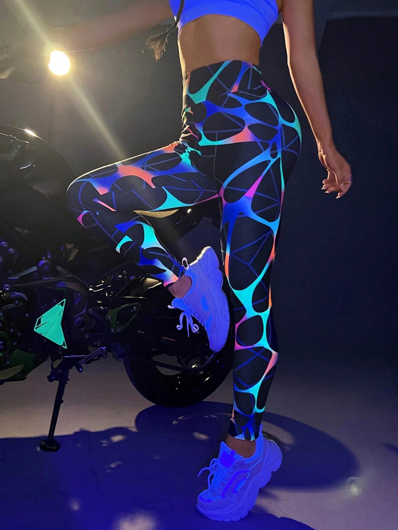 Soft High Elasticity Contrast Color Compression Athletic Legging