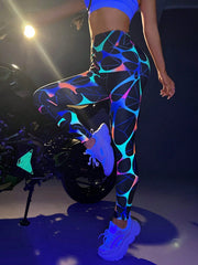 Soft High Elasticity Contrast Color Compression Athletic Legging