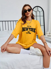 Letter Graphic Drop Shoulder Oversized Tee