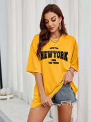 Letter Graphic Drop Shoulder Oversized Tee