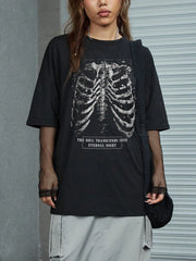 Skeleton Print Loose Fit T-Shirt