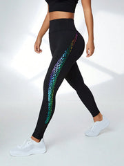 Geo Print Wide Waistband Sports Leggings