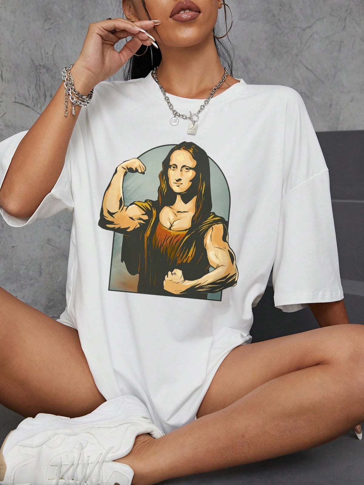 Graphic Drop Shoulder Oversized Graphic Tee