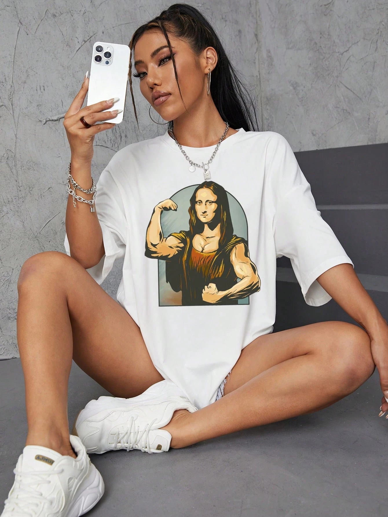 Graphic Drop Shoulder Oversized Graphic Tee