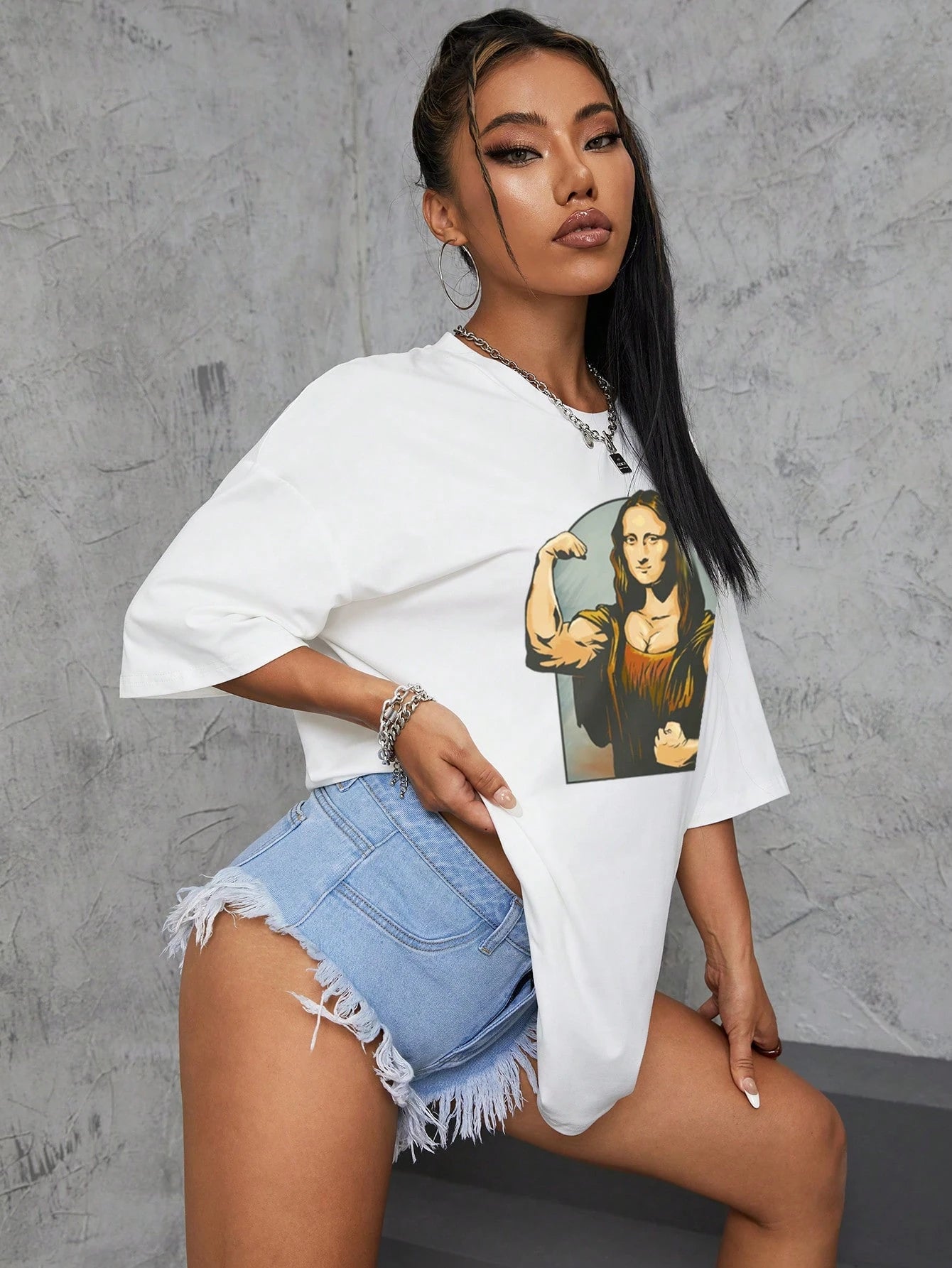 Graphic Drop Shoulder Oversized Graphic Tee