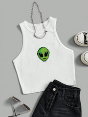 Printed Tight Round Neck Women's Tank Top SS24