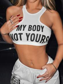 Slogan & Graphic Design Tank Top