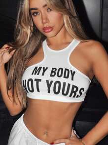 Slogan & Graphic Design Tank Top