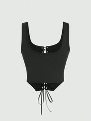 Eyelet Tie Back Tank Top