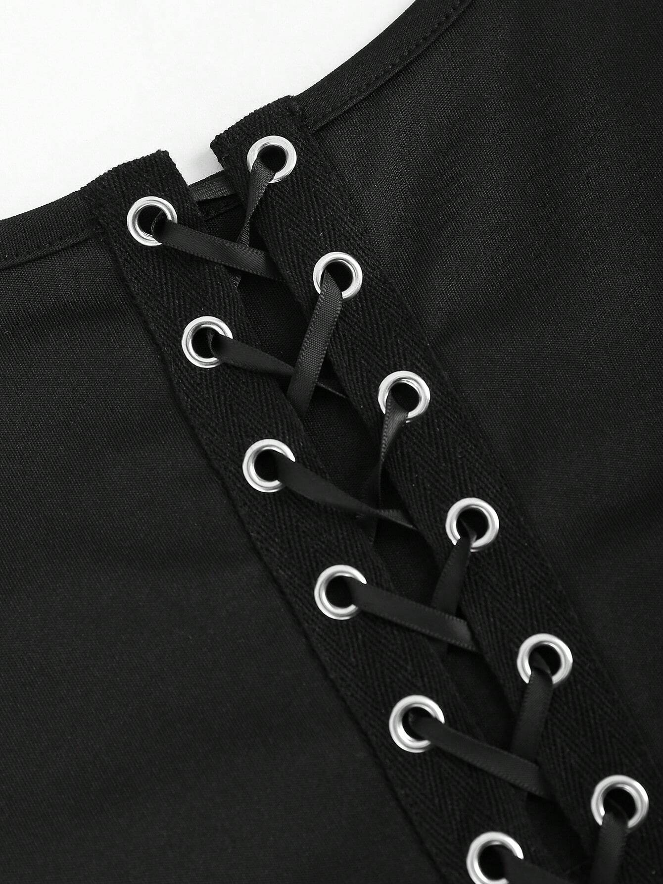 Eyelet Tie Back Tank Top