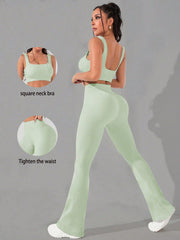 Solid Wide Waistband Yoga Tank & Pant Set SS24