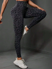 Leopard Print  High Waist Fitness Sports Leggings