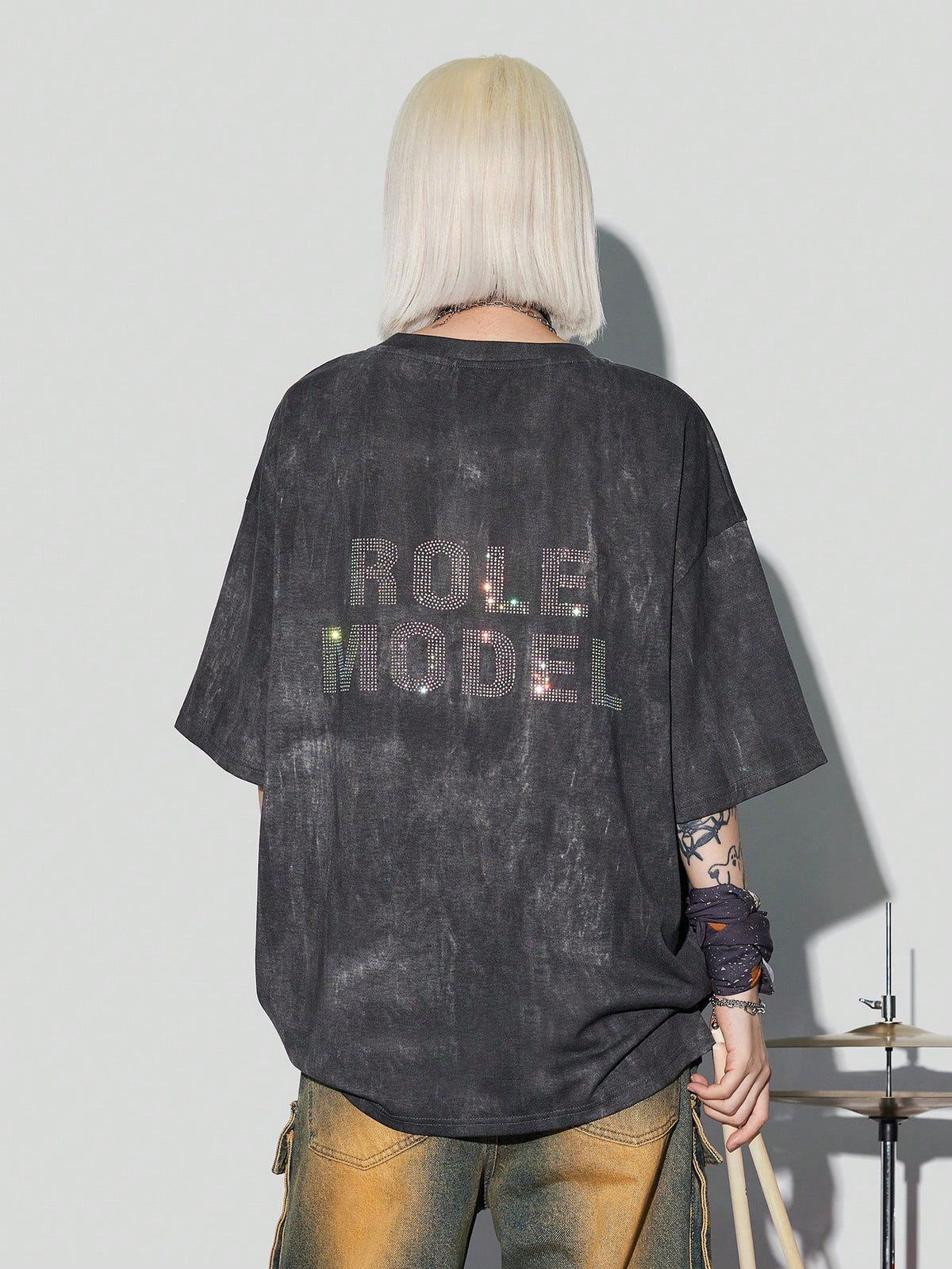 Diamond Pattern Over Size T Shirt