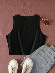 Short Lip Printed Tank Top