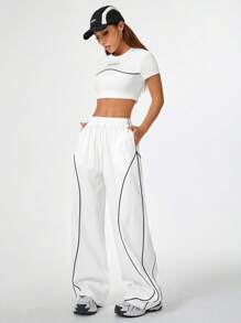 Casual Loose T-Shirt And Wide Leg Pants
