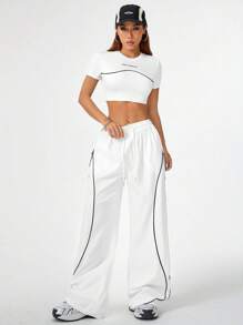 Casual Loose T-Shirt And Wide Leg Pants