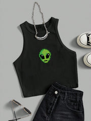 Printed Tight Round Neck Women's Tank Top SS24