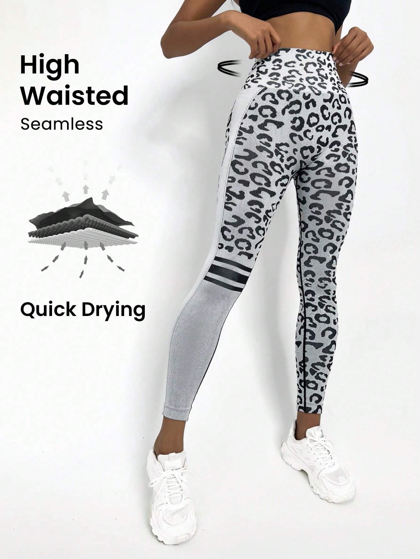 Leopard Print Tummy Control Sports Legging
