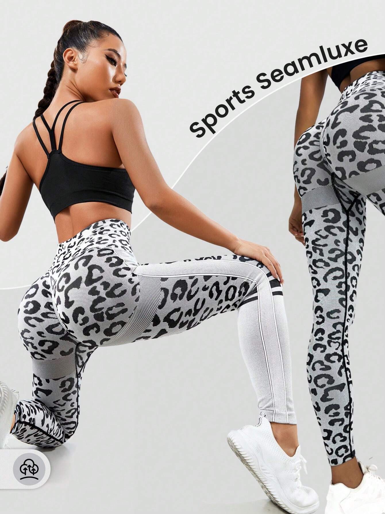 Leopard Print Tummy Control Sports Legging