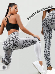 Leopard Print Tummy Control Sports Legging