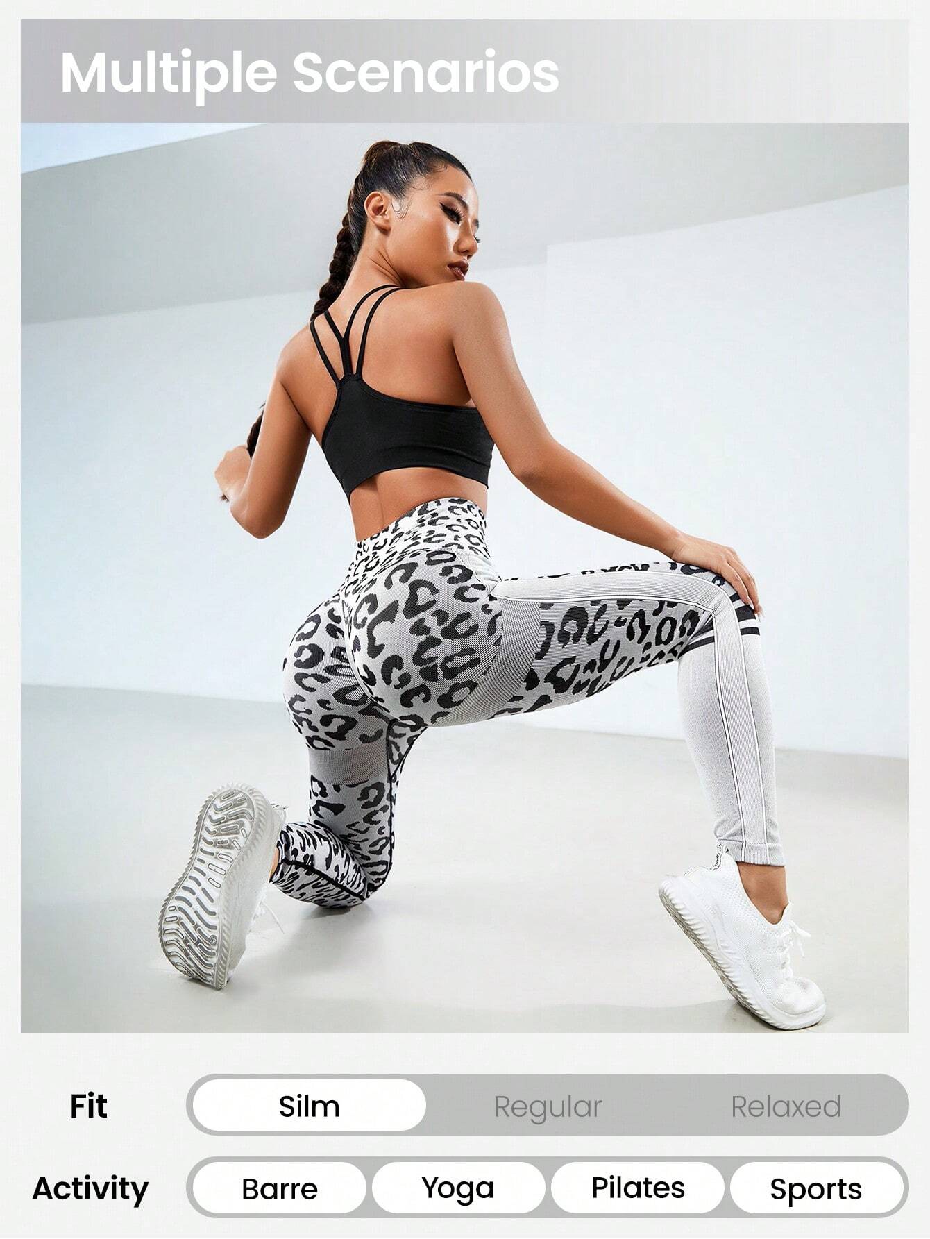 Leopard Print Tummy Control Sports Legging
