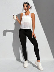 Solid Crop Sports Top