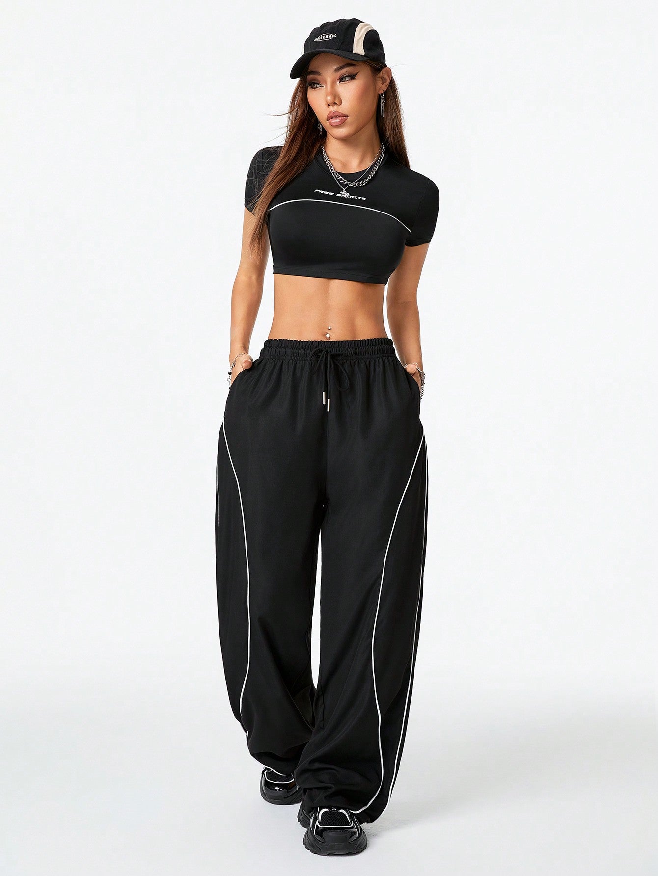 Casual Loose T-Shirt And Wide Leg Pants