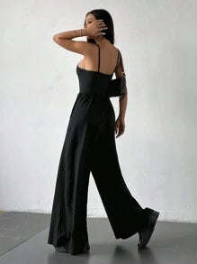 Spaghetti Strap Wide Leg Jumpsuit