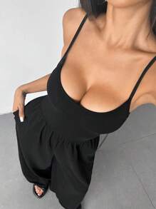 Spaghetti Strap Wide Leg Jumpsuit
