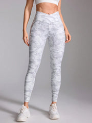 Camouflage High-Waisted Sports Leggings With Side Pockets