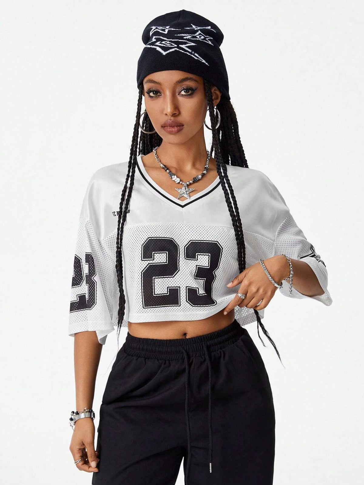 Vintage Soccer Jersey Letter Print T-Shirt