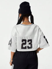 Vintage Soccer Jersey Letter Print T-Shirt