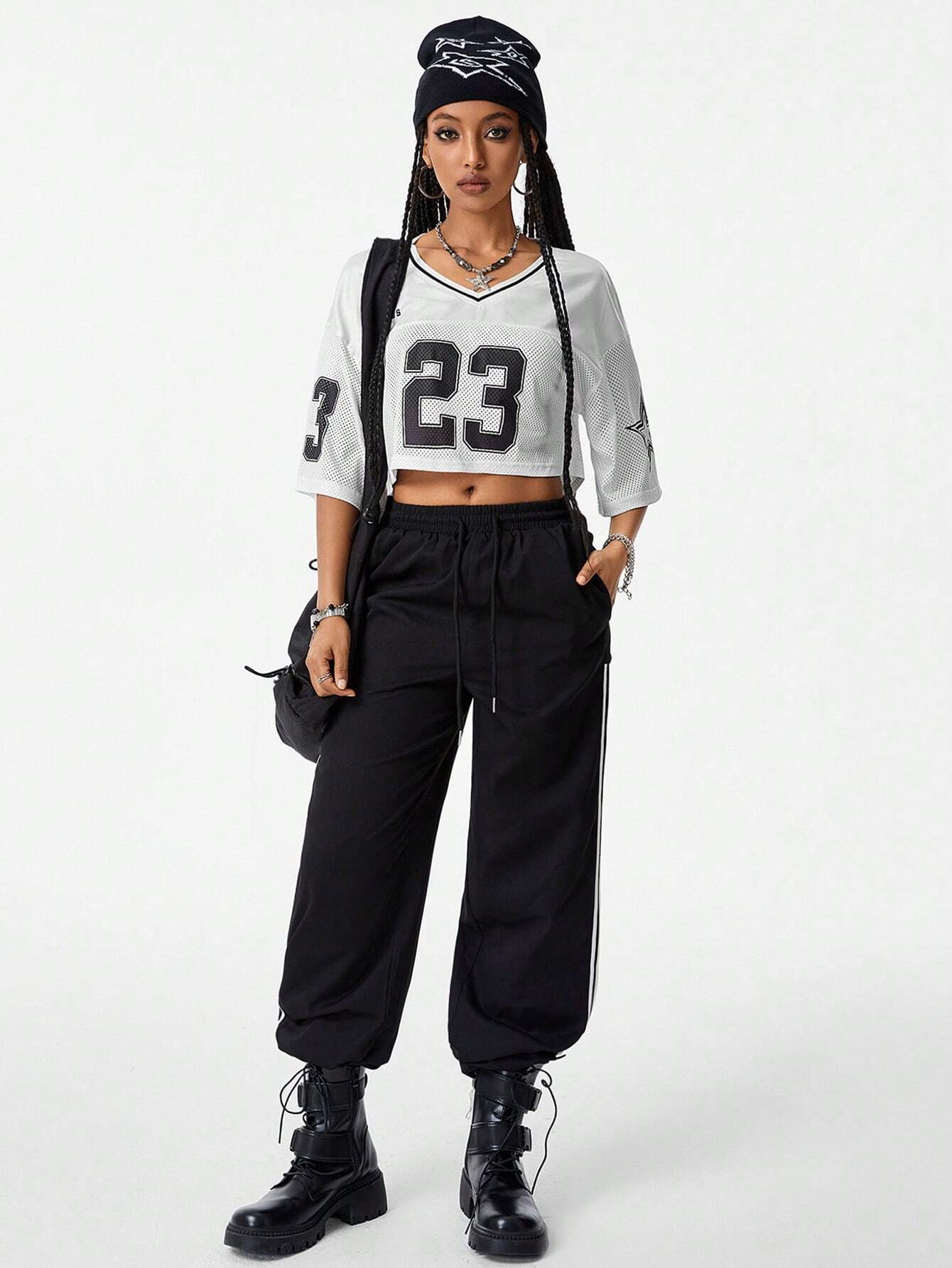 Vintage Soccer Jersey Letter Print T-Shirt