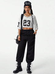Vintage Soccer Jersey Letter Print T-Shirt